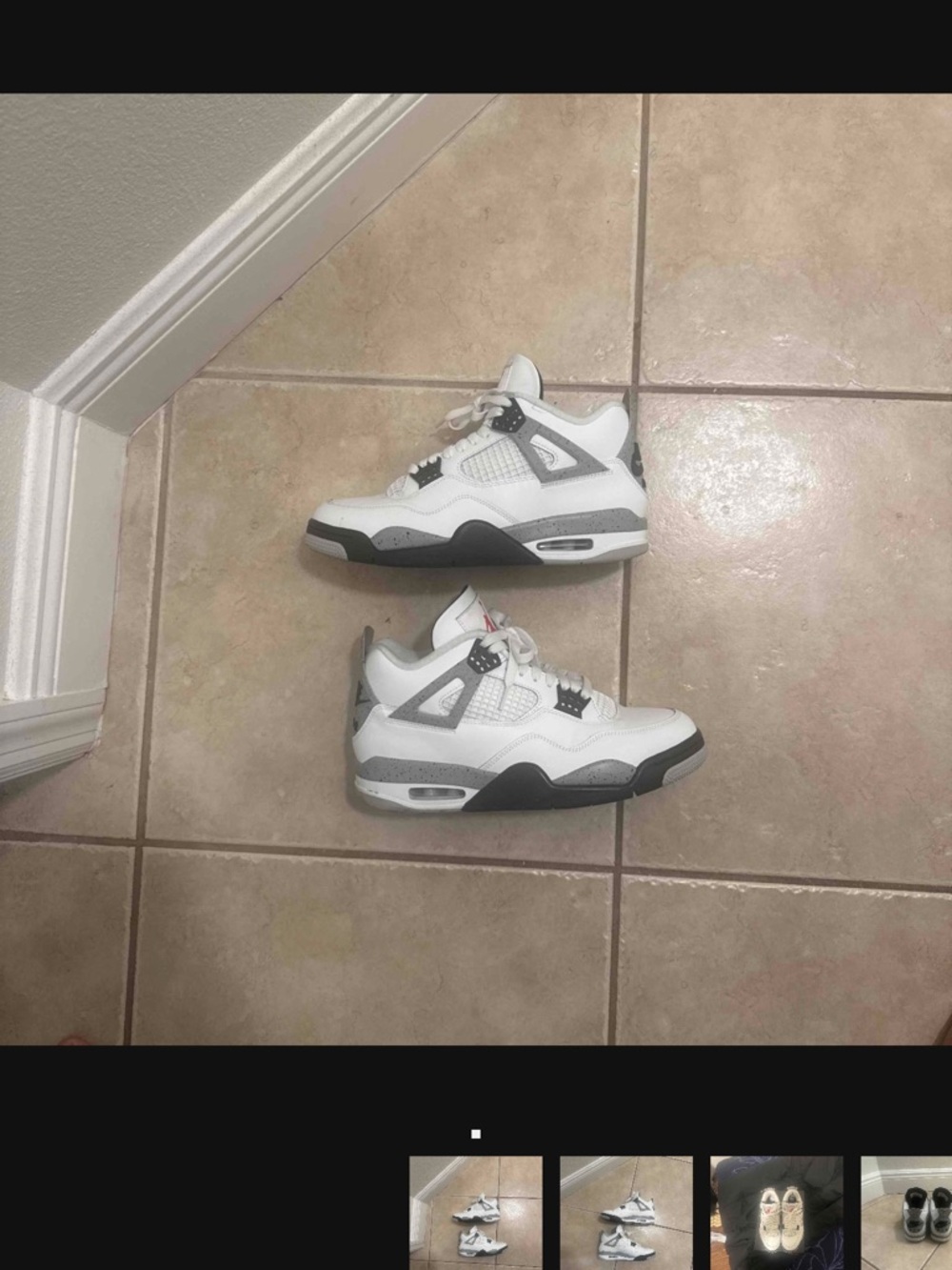 Jordan 4 white cement sneakers